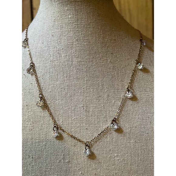 INC International Concepts Shaky Cubic Zirconia Necklace—18” - Picture 2 of 8